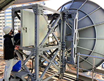 Inspection of parabolic antenna